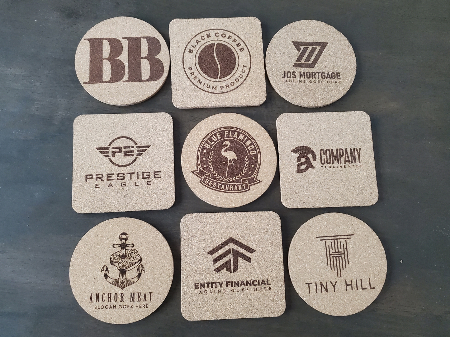 Custom Logo Engraved Cork Coaster