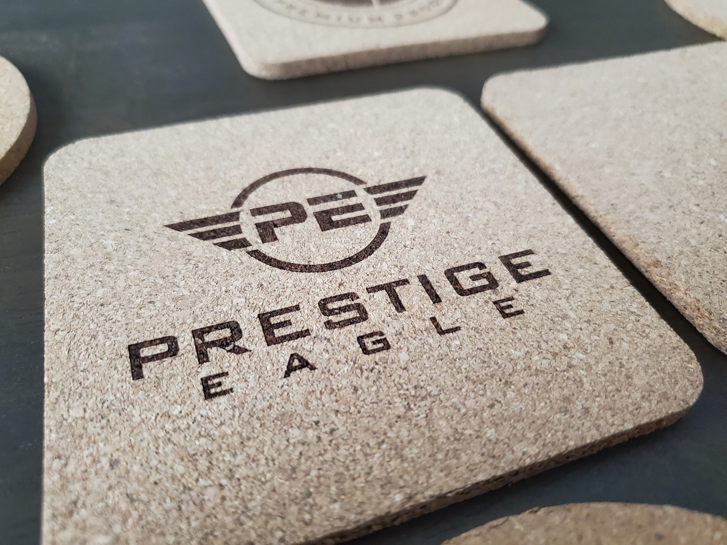 Custom Logo Engraved Cork Coaster