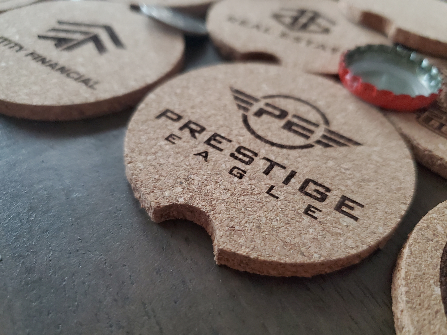 Custom Logo Engraved Cork Car Cup Holder Coasters