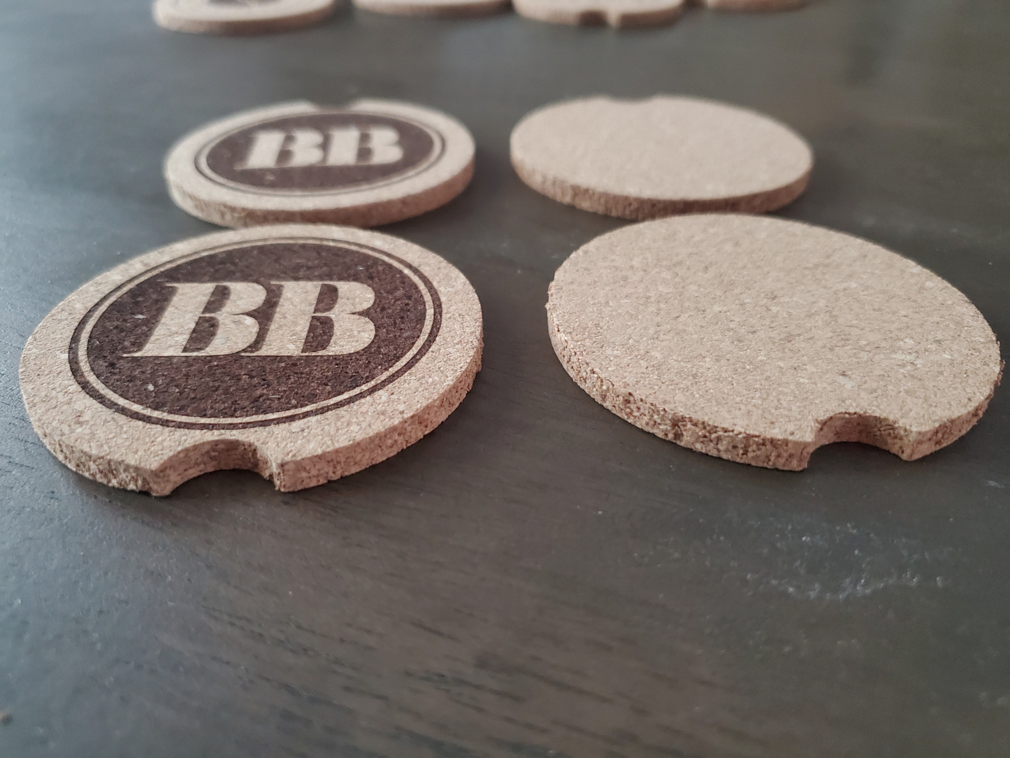 Custom Logo Engraved Cork Car Cup Holder Coasters