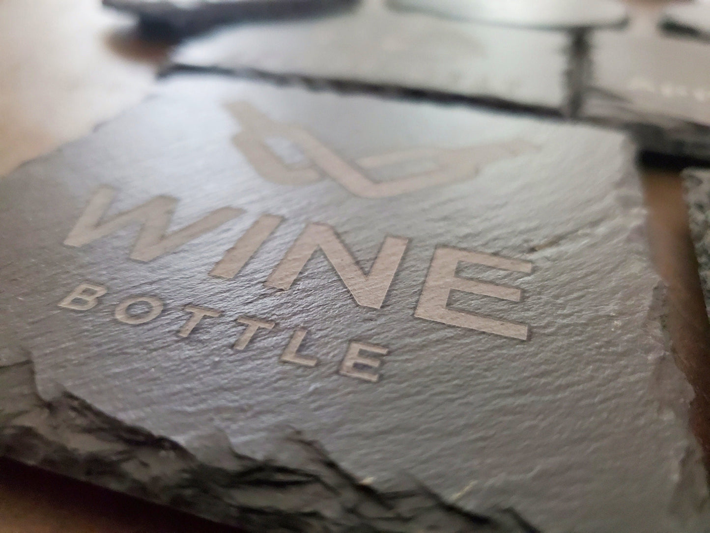 Custom Logo Engraved Slate Coaster