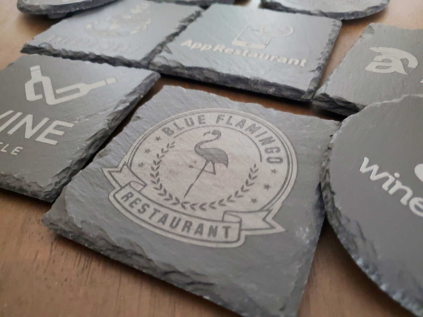 Custom Logo Engraved Slate Coaster