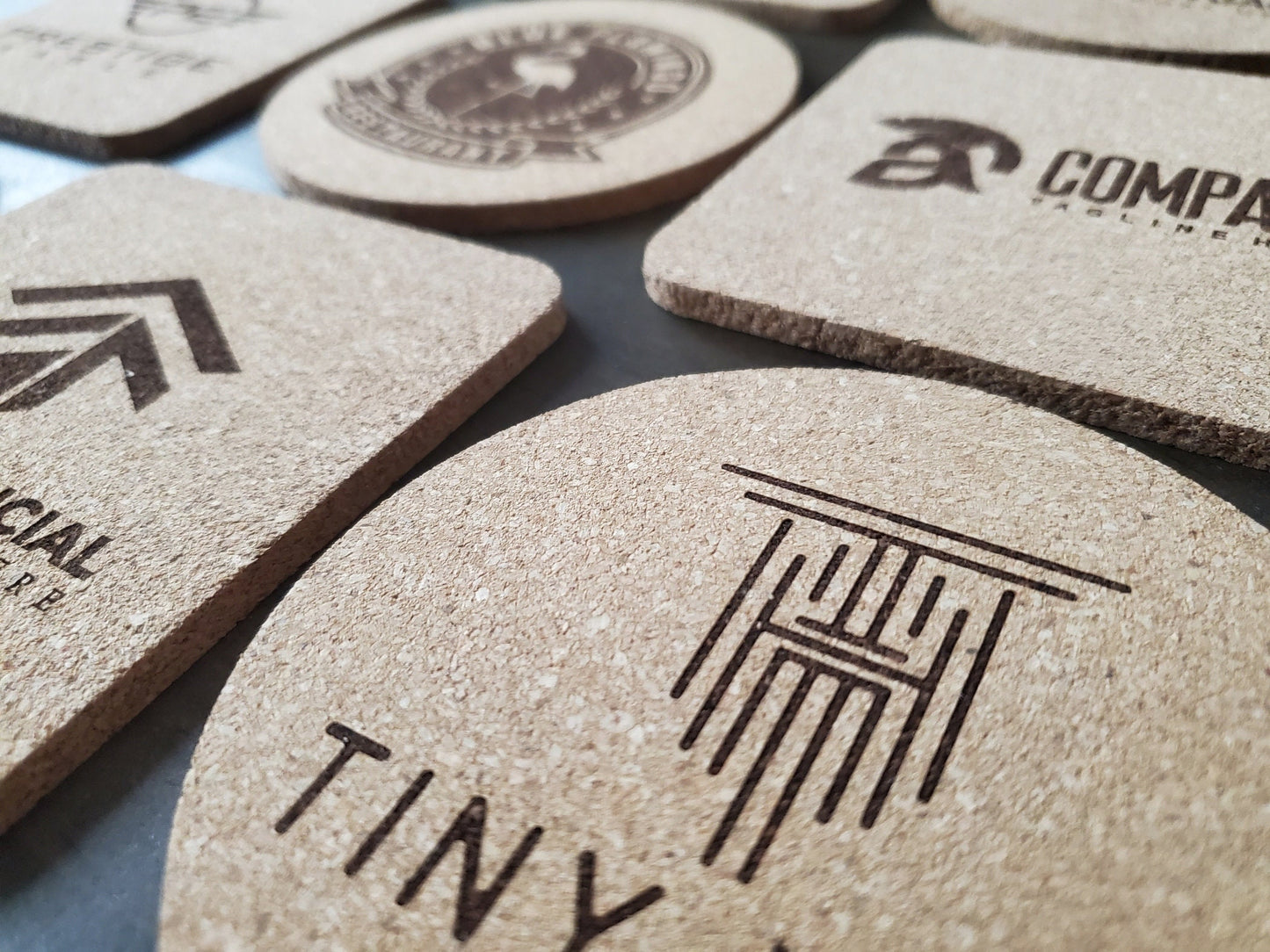 Custom Logo Engraved Cork Coaster