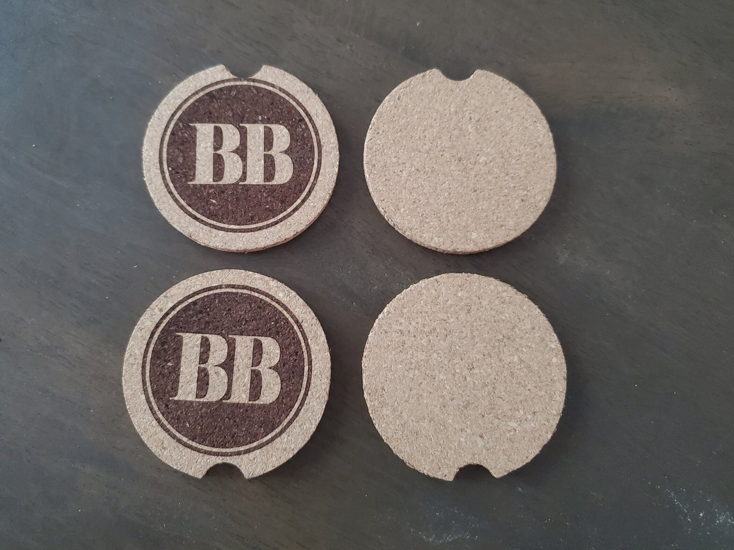 Custom Logo Engraved Cork Car Cup Holder Coasters