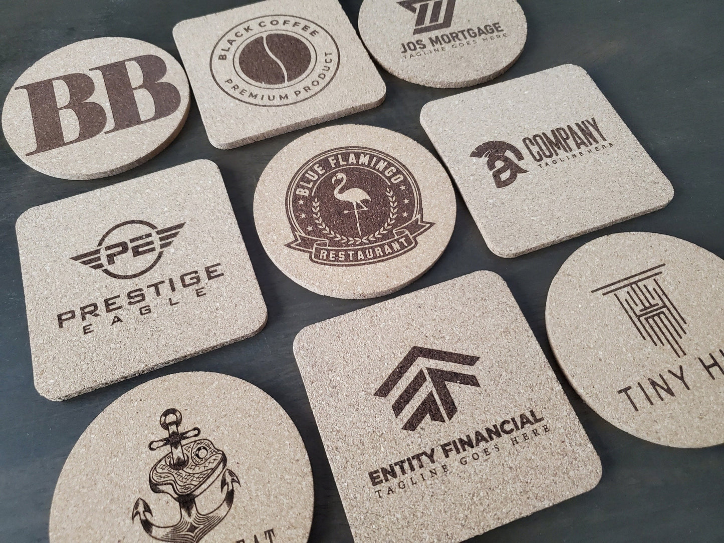 Custom Logo Engraved Cork Coaster