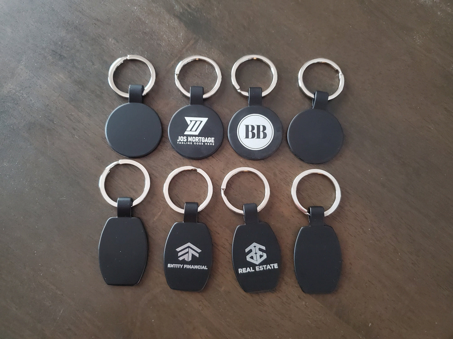 Custom Logo Etched Black Metal Keychains